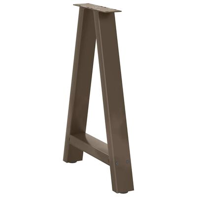 Single brown table leg with crossbar and screw holes.