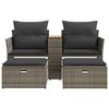 vidaXL Garden Sofa Grey PE rattan 2-Seater Adjustable Feet Garden Sofa