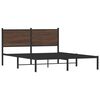 vidaXL Bed Frame Brown Oak Steel, Engineered Wood Double Bed Frame