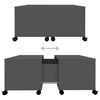 vidaXL Coffee Table Grey Engineered Wood 29.5 x 29.5 x 15.0 in
