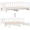 vidaXL Daybed With Trundle White Solid pine wood 31.5 x 79 in