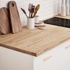 vidaXL Kitchen Worktop Oak Solid Oak Wood 118.1 x 25.0 x 1.6 in Durable