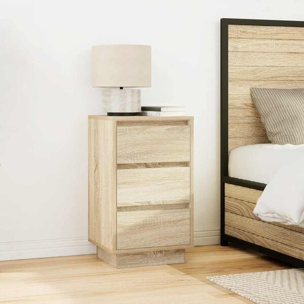 vidaXL Bedside Cabinet Sonoma Oak Engineered wood Standard