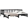 vidaXL Day Bed Black Solid pine wood Single 35.4 x 78.7 in