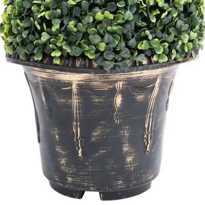 vidaXL Artificial Boxwood Spiral Plant with Pot Green 35"