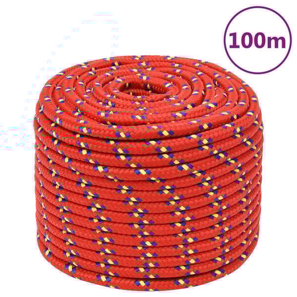 vidaXL Boat Rope Red 0.55 " 328.1 ' Polypropylene