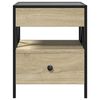 vidaXL Bedside Table Sonoma oak Engineered wood, glass, steel Standard