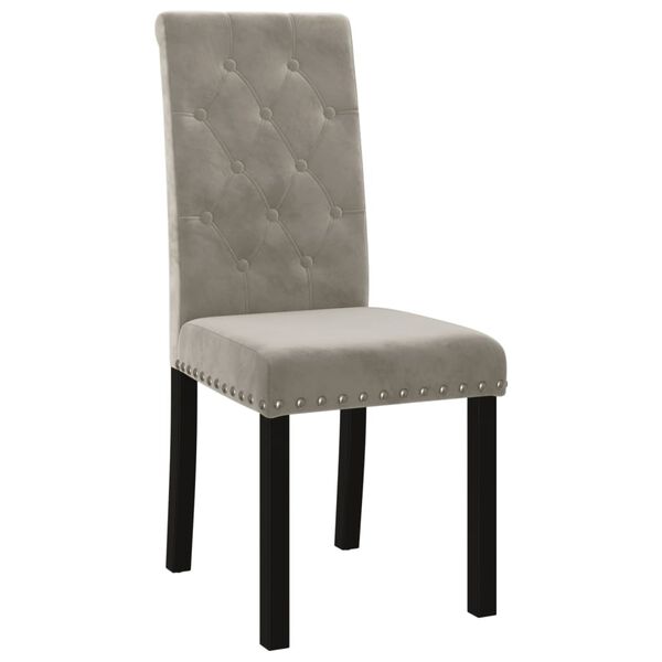 vidaXL Dining Chairs 4 pcs Light Gray Velvet