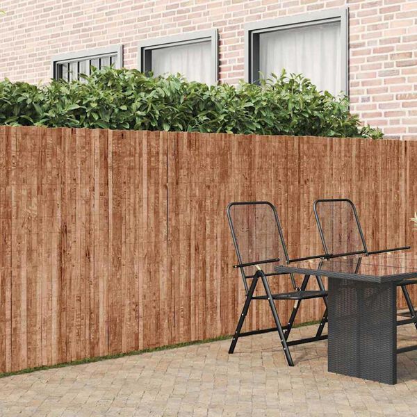 vidaXL Bark Fence Brown 236.2" x 59.1" Bark