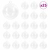 vidaXL Christmas Bauble Set 25 pcs Transparent Ø 3.94 in