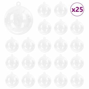 vidaXL Christmas Bauble Set 25 pcs Transparent Ø 3.94 in