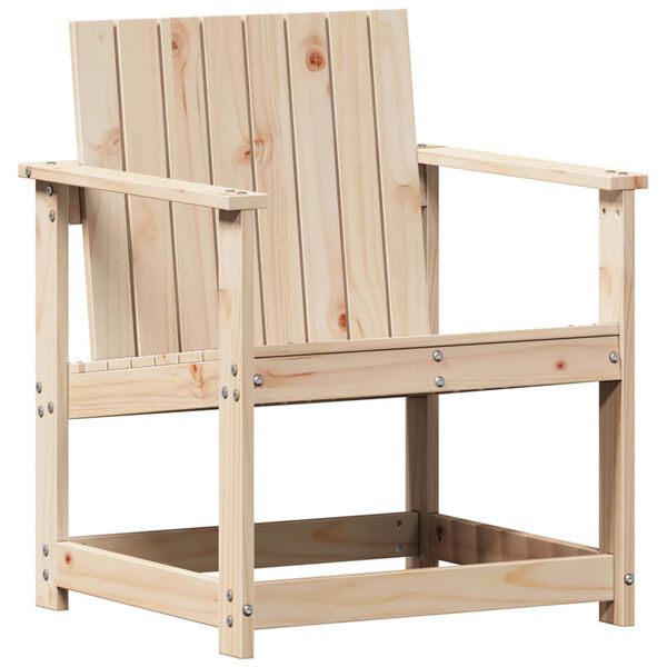 vidaXL Garden Chair Natural Wood Solid Pine Wood Standard Garden Chair