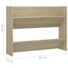 vidaXL Wall Shoe Cabinet Sonoma Oak Engineered Wood Medium Wall Mounting