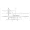 vidaXL Bed Frame White Steel Double Bed Frame Rectangular Modern