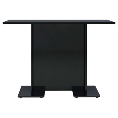 vidaXL Dining Table High Gloss Black 43.3"x23.6"x29.5" Engineered Wood