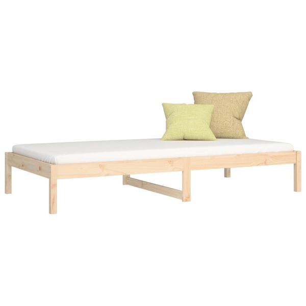 vidaXL Day Bed Natural Wood Solid pine wood 35.4x78.7 in Day Bed