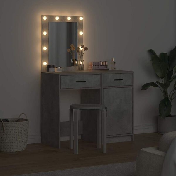 vidaXL Dressing Table 2 pcs Gray 50 x 41 x 135 cm Engineered wood