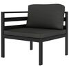 vidaXL Garden Lounge Set Anthracite Aluminum, Polyester Standard Modular