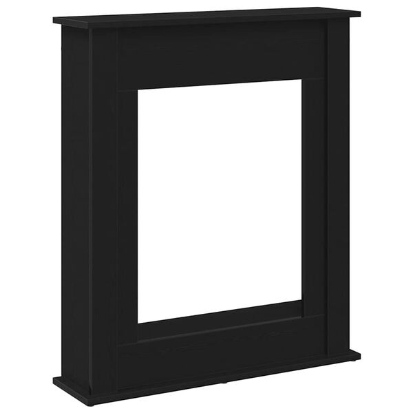 vidaXL Fireplace Surround Black Oak 75x20x87,5 cm Engineered Wood