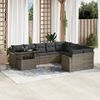 vidaXL Garden Sofa Set Gray PE rattan Large UV-resistant materials