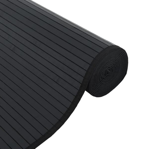 vidaXL Rug Black Bamboo, Polypropylene 39.4 x 196.9 in