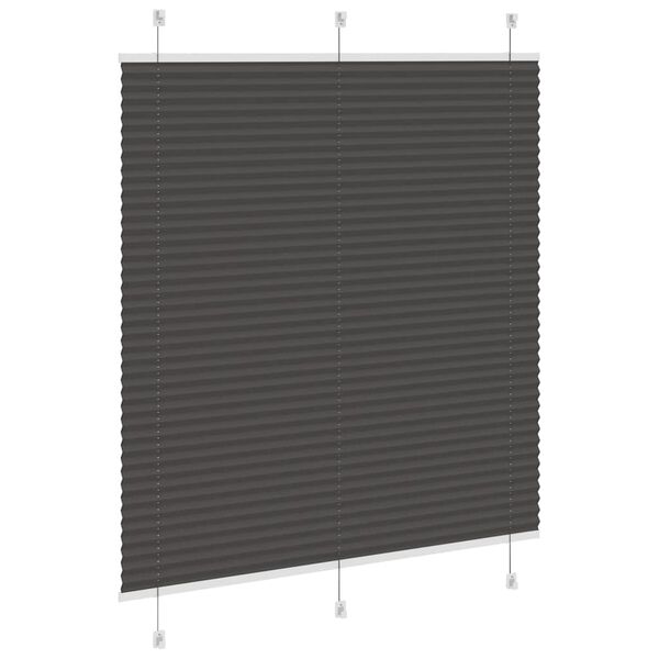 vidaXL Pleated Blind Black 100% polyester 45.3 x 39.4 in