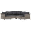 vidaXL Garden Lounge Set Grey PE rattan, powder-coated steel Large