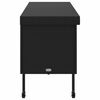 vidaXL Garden Storage Box Black PE Rattan, Powder-Coated Steel Large