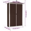 vidaXL Garden Shed Brown Galvanized Steel and Plastic