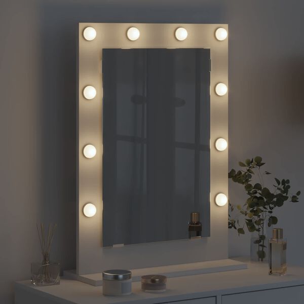 vidaXL Vanity Mirror with Mirror White 27.56 x 19.69 x 7.09 in