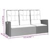 vidaXL Garden Bench Grey PE rattan, powder-coated steel