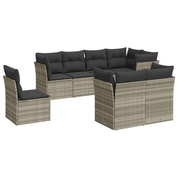 vidaXL Garden Sofa Set Light Grey