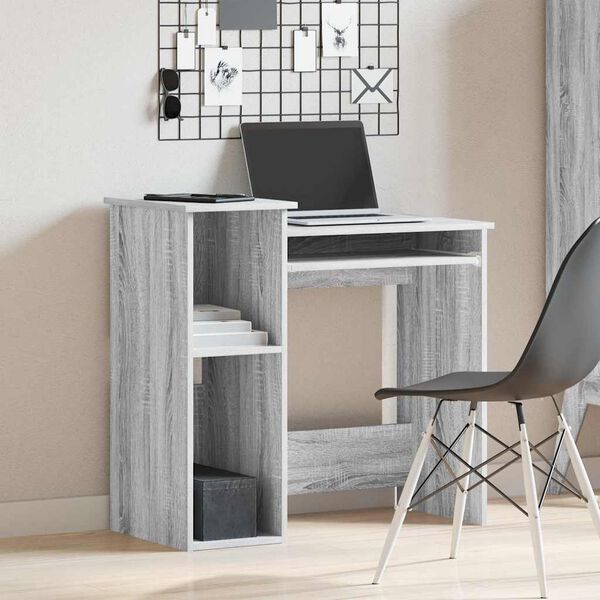 vidaXL Desk Grey Sonoma Engineered wood Compact Computer Desk