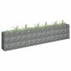 vidaXL Gabion Raised Bed Silver Galvanized Steel 106.3 x 11.8 x 23.6 in