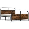 vidaXL Bed Frame Smoked Oak Steel, Engineered Wood Full Bed Frame