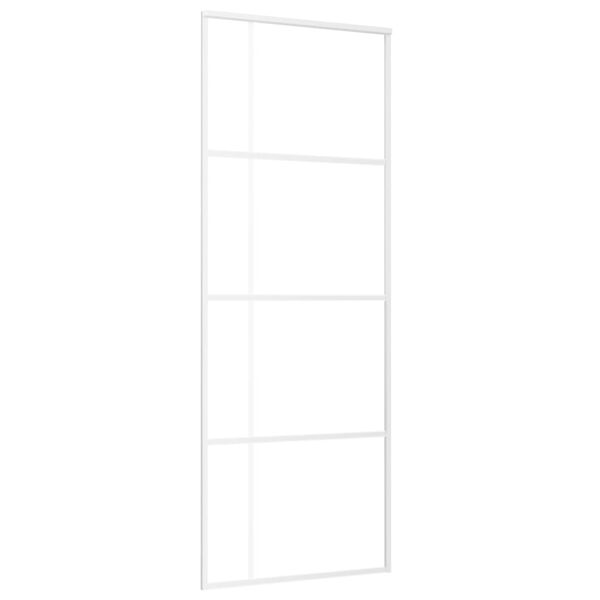 vidaXL Sliding Door Frosted ESG Glass and Aluminum 29.9"x80.7" White