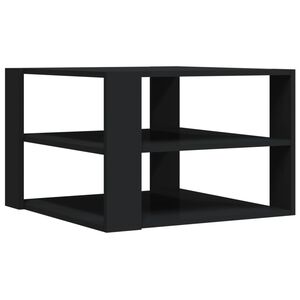vidaXL Coffee Table Black Engineered wood Small Square Modern