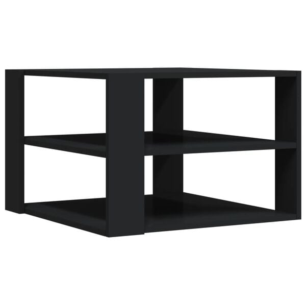 vidaXL Coffee Table Black Engineered wood Small Square Modern