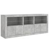 vidaXL Sideboard Concrete grey Engineered wood, glass Large Sideboard