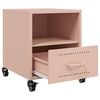 vidaXL Bedside Cabinet Set of 2 Pink Cold-rolled steel Compact
