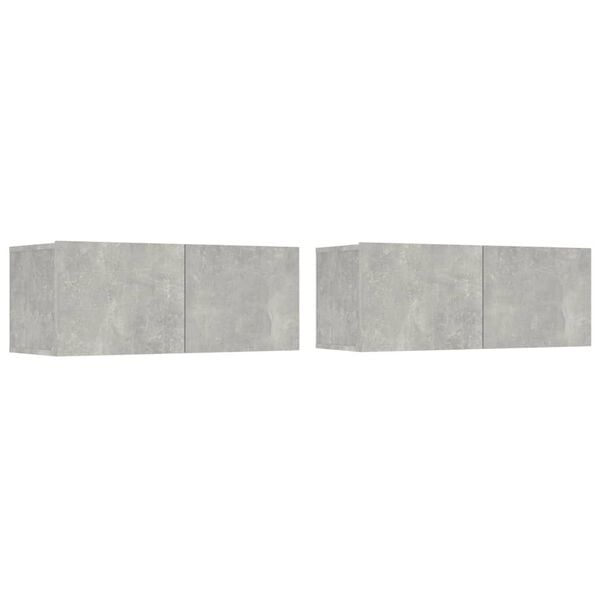 vidaXL TV Cabinet Set Set of 6 Concrete Grey Engineered Wood 4 Piece Set