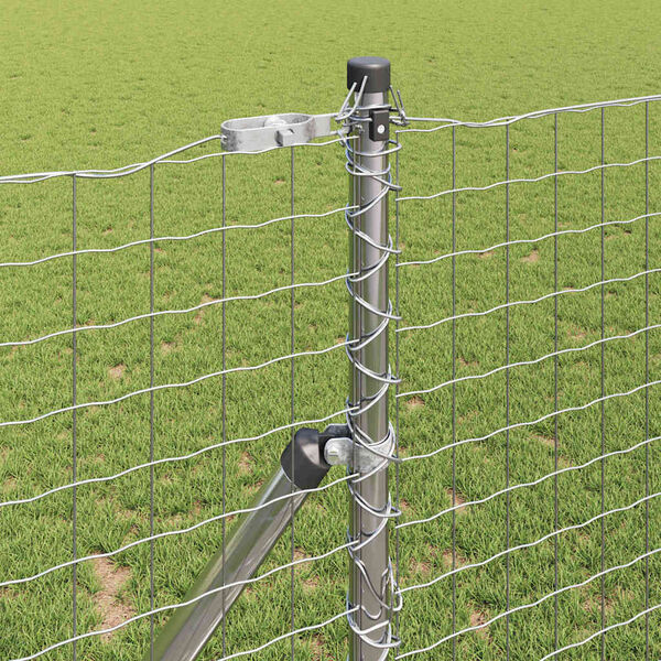 vidaXL Fence Posts Manual 13 pcs Silver Ø32mm 170 cm Galvanized steel