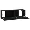 vidaXL TV Cabinet Set Set of 6 Black Engineered wood Standard