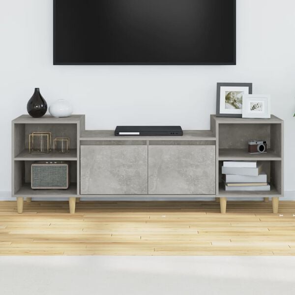 vidaXL TV Cabinet Concrete Grey Engineered wood 63 inches