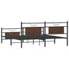 vidaXL Bed Frame Brown Oak Steel, Engineered Wood Super King Bed Frame