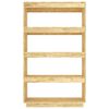vidaXL Book Cabinet Natural Pine Solid Pine Wood Medium Book Cabinet