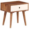vidaXL Bedside Table Brown Solid Acacia wood 17.7x11.8x17.7 in Modern