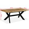 vidaXL Dining Table Brown Solid Mango Wood 70.9 in Seats Many