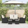 vidaXL Garden Sofa Set Black PE rattan Large UV-resistant materials