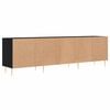 vidaXL TV Cabinet Black Engineered wood, Iron 59.1 in x 11.8 in x 17.5 in
